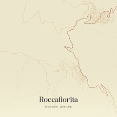 Vintage map of Roccafiorita, Italy.
