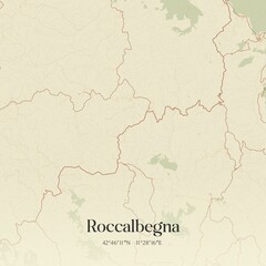 Vintage map of Roccalbegna, Italy.