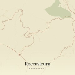 Obraz premium Vintage map of Roccasicura, Italy.