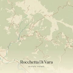 Obraz premium Vintage map of Rocchetta Di Vara, Italy.