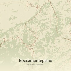 Obraz premium Vintage map of Roccamontepiano, Italy.