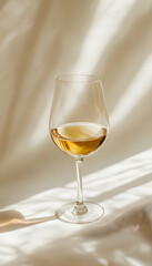 A Glass of White Wine in Sunlight