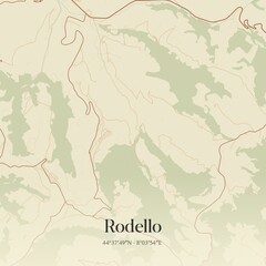 Obraz premium Vintage map of Rodello, Italy.