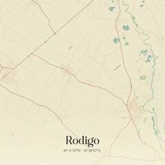 Fototapeta premium Vintage map of Rodigo, Italy.