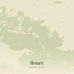 Vintage map of Roure, Italy.