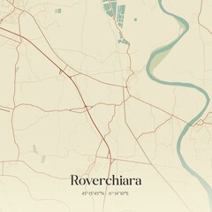 Vintage map of Roverchiara, Italy.