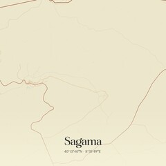 Vintage map of Sagama, Italy.