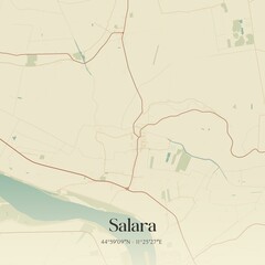 Vintage map of Salara, Italy.