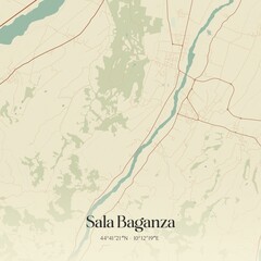 Vintage map of Sala Baganza, Italy.