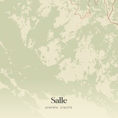 Vintage map of Salle, Italy.