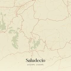Vintage map of Saludecio, Italy.