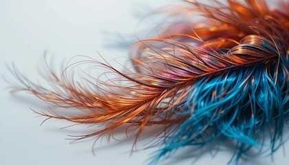 Fototapeta premium red and blue feathers