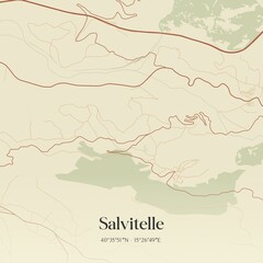 Vintage map of Salvitelle, Italy.