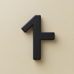 Obraz premium A Three Dimensional Black Number One On Beige