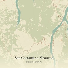 Fototapeta premium Vintage map of San Costantino Albanese, Italy.