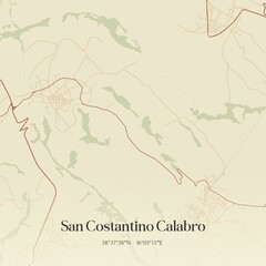 Obraz premium Vintage map of San Costantino Calabro, Italy.
