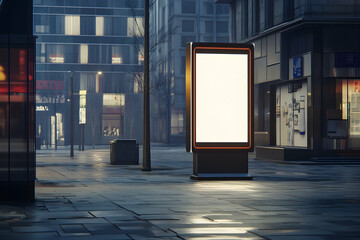 Fototapeta premium Blank Billboard at Night in City Center