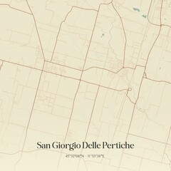 Vintage map of San Giorgio Delle Pertiche, Italy.
