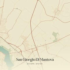 Fototapeta premium Vintage map of San Giorgio Di Mantova, Italy.