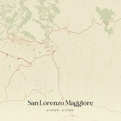 Vintage map of San Lorenzo Maggiore, Italy.
