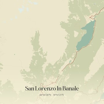 Vintage map of San Lorenzo In Banale, Italy.