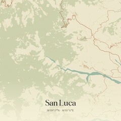 Vintage map of San Luca, Italy.