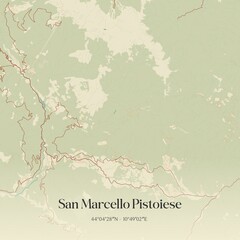 Vintage map of San Marcello Pistoiese, Italy.