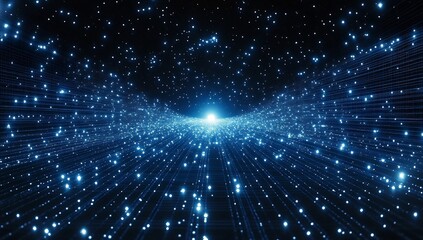 Obraz premium Digital Starlight Tunnel: A Journey Through Cyberspace