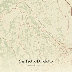 Obraz premium Vintage map of San Pietro Di Feletto, Italy.