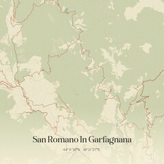 Obraz premium Vintage map of San Romano In Garfagnana, Italy.