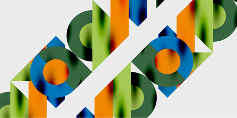 Modern abstract background featuring circles, lines, and triangles in a dynamic geometric composition. Perfect for stylish, tech, or creative-themed designs