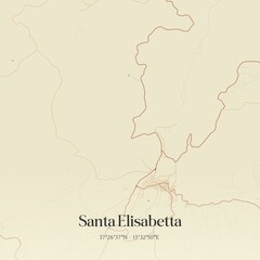 Vintage map of Santa Elisabetta, Italy.