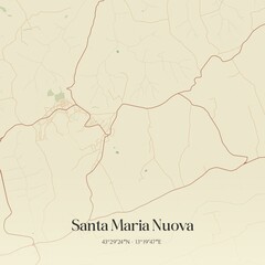Obraz premium Vintage map of Santa Maria Nuova, Italy.