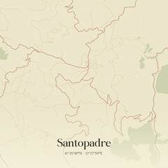 Vintage map of Santopadre, Italy.