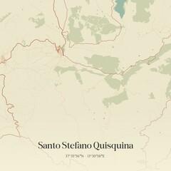 Obraz premium Vintage map of Santo Stefano Quisquina, Italy.