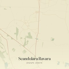 Vintage map of Scandolara Ravara, Italy.