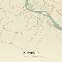 Obraz premium Vintage map of Sermide, Italy.