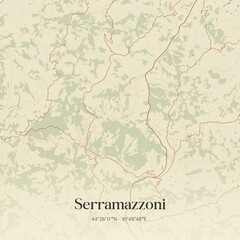 Vintage map of Serramazzoni, Italy.