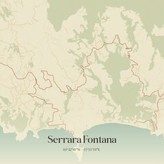 Obraz premium Vintage map of Serrara Fontana, Italy.