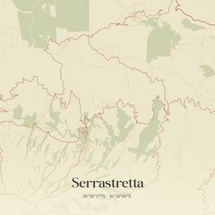 Vintage map of Serrastretta, Italy.
