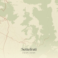 Vintage map of Settefrati, Italy.