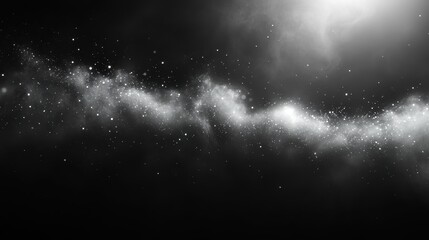 Naklejka premium A stunning black and white depiction of a cosmic landscape filled with stars.