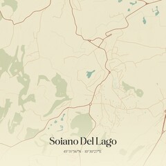 Obraz premium Vintage map of Soiano Del Lago, Italy.