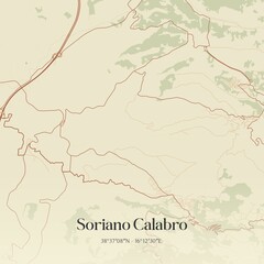 Obraz premium Vintage map of Soriano Calabro, Italy.