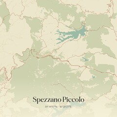 Obraz premium Vintage map of Spezzano Piccolo, Italy.