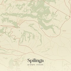 Vintage map of Spilinga, Italy.