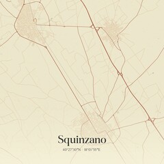 Obraz premium Vintage map of Squinzano, Italy.