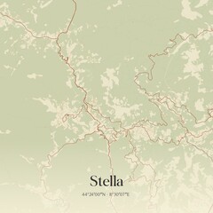 Vintage map of Stella, Italy.