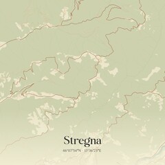 Fototapeta premium Vintage map of Stregna, Italy.