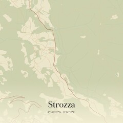 Fototapeta premium Vintage map of Strozza, Italy.